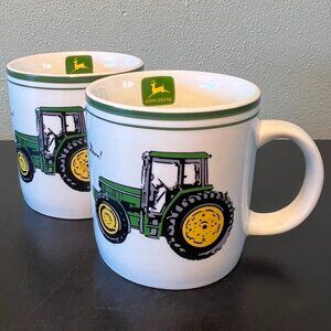 Set of 2 Vintage John Deere Tractor NOTHING RUNS LIKE A DEERE! Logo Mugs Gibson